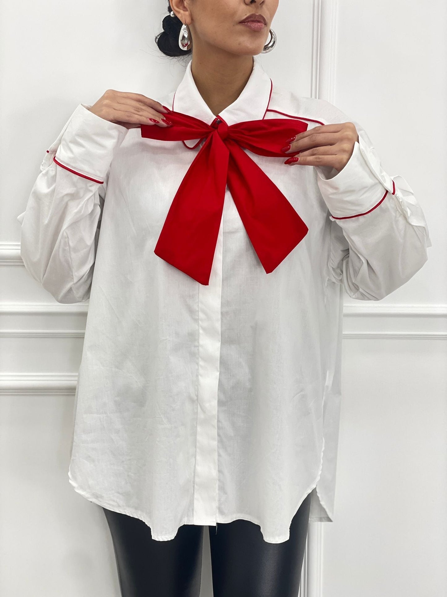 Camisa con Lazo en Contraste | Colección Otoño
