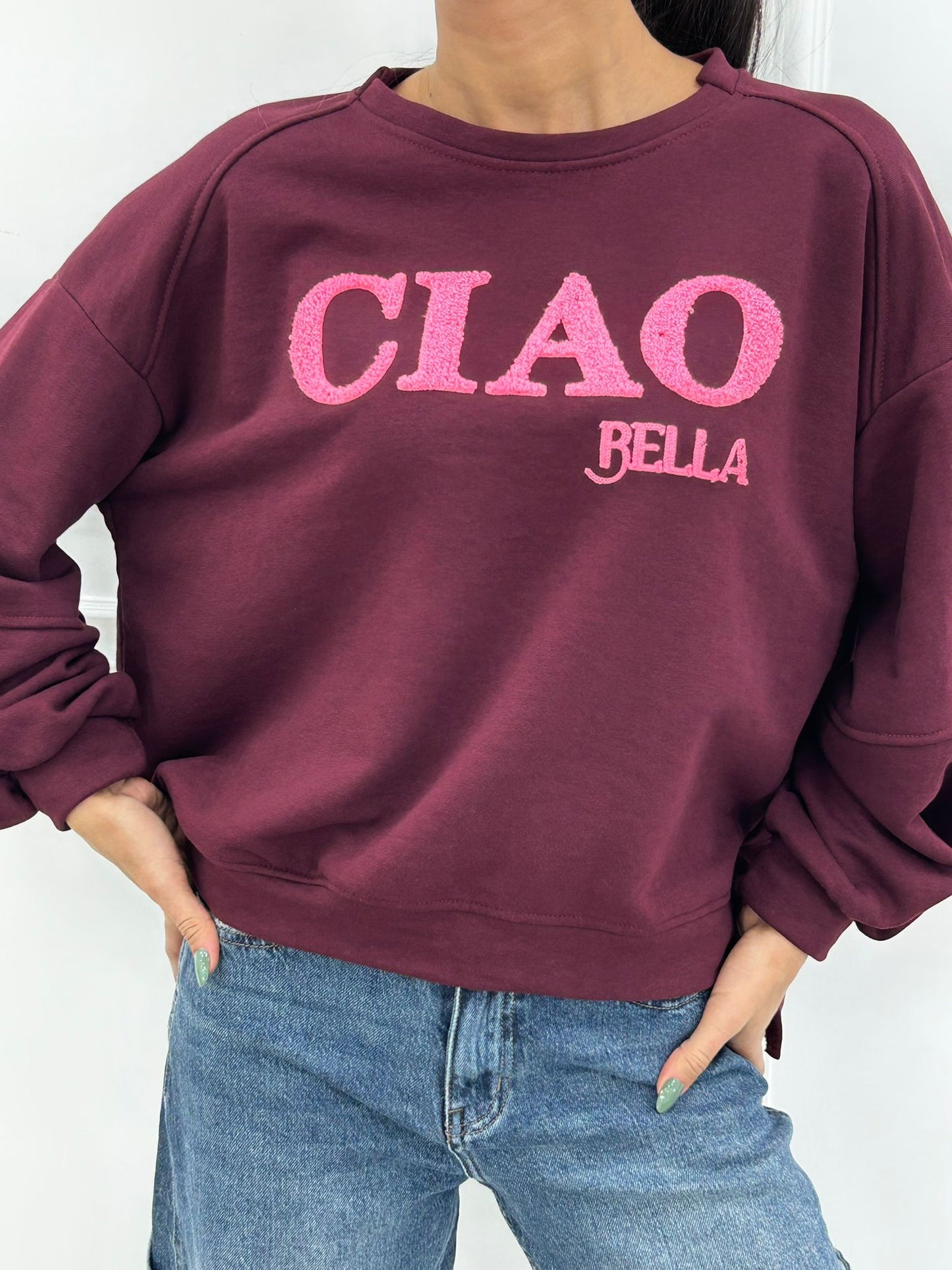 Sudadera Bella Vibes con Estampado de Letras