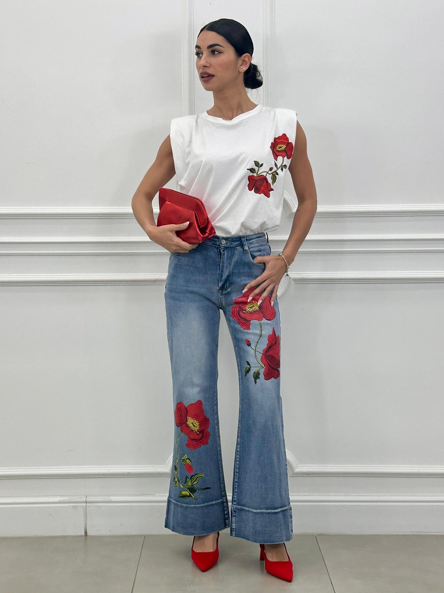 JEANS FLOWER NEW PE/26