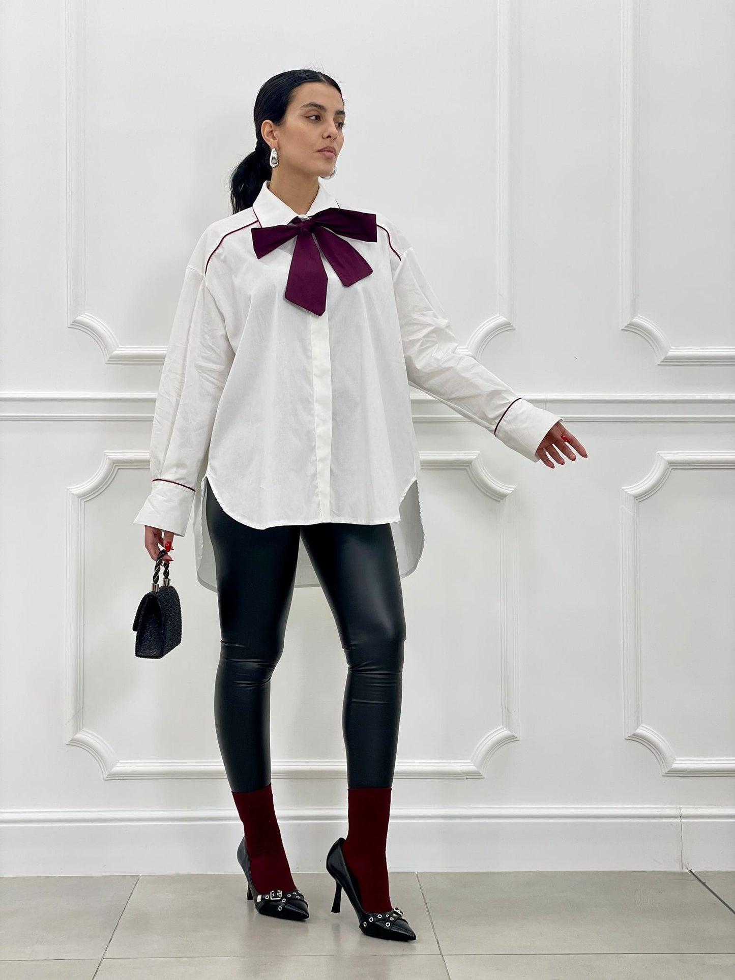 Camisa con Lazo en Contraste | Colección Otoño