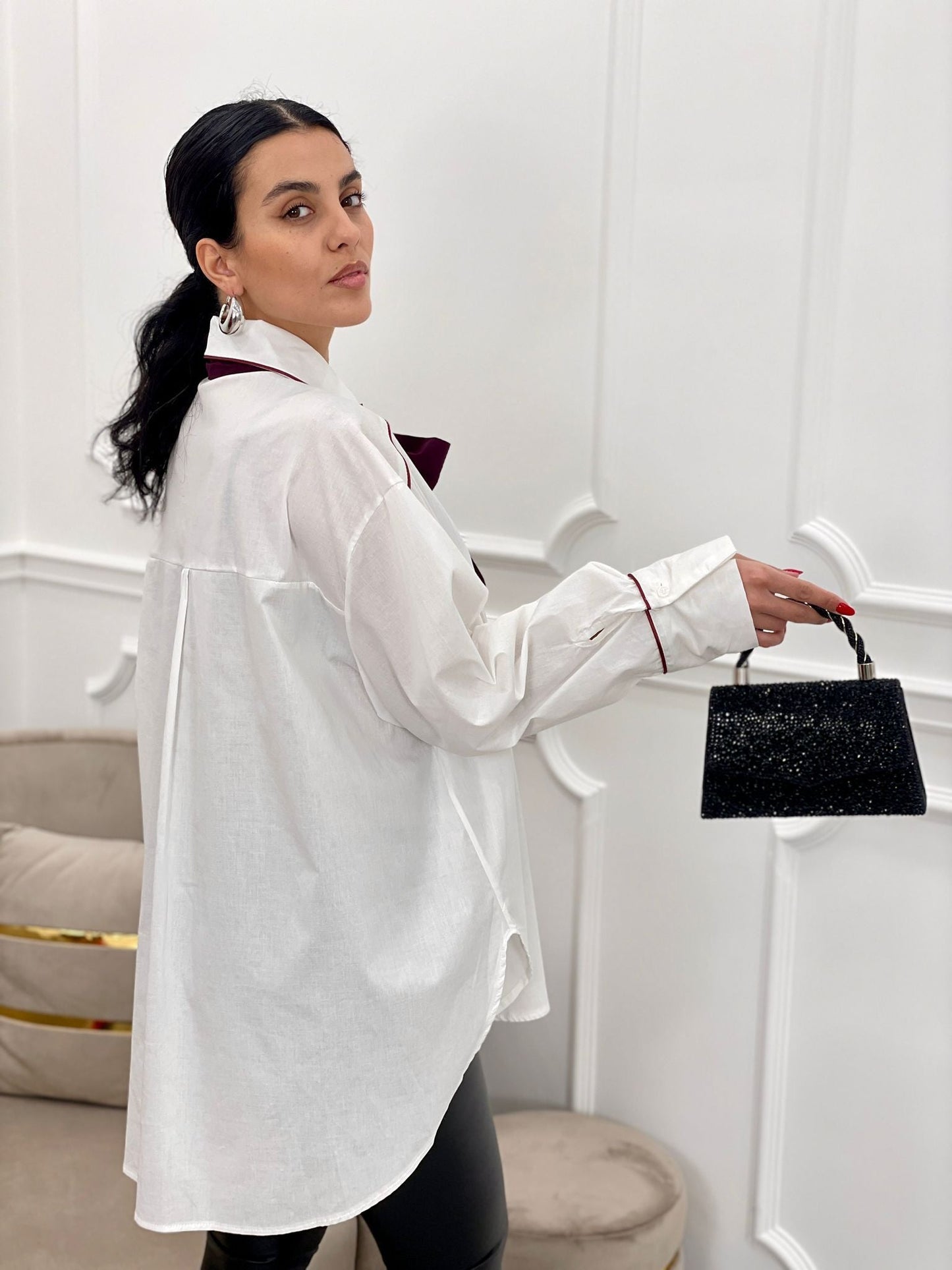 Camisa con Lazo en Contraste | Colección Otoño