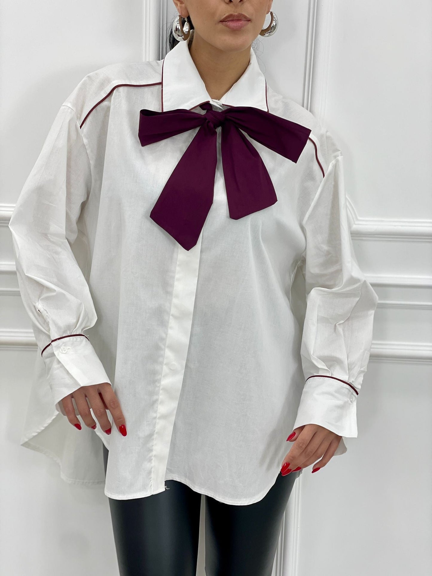 Camisa con Lazo en Contraste | Colección Otoño