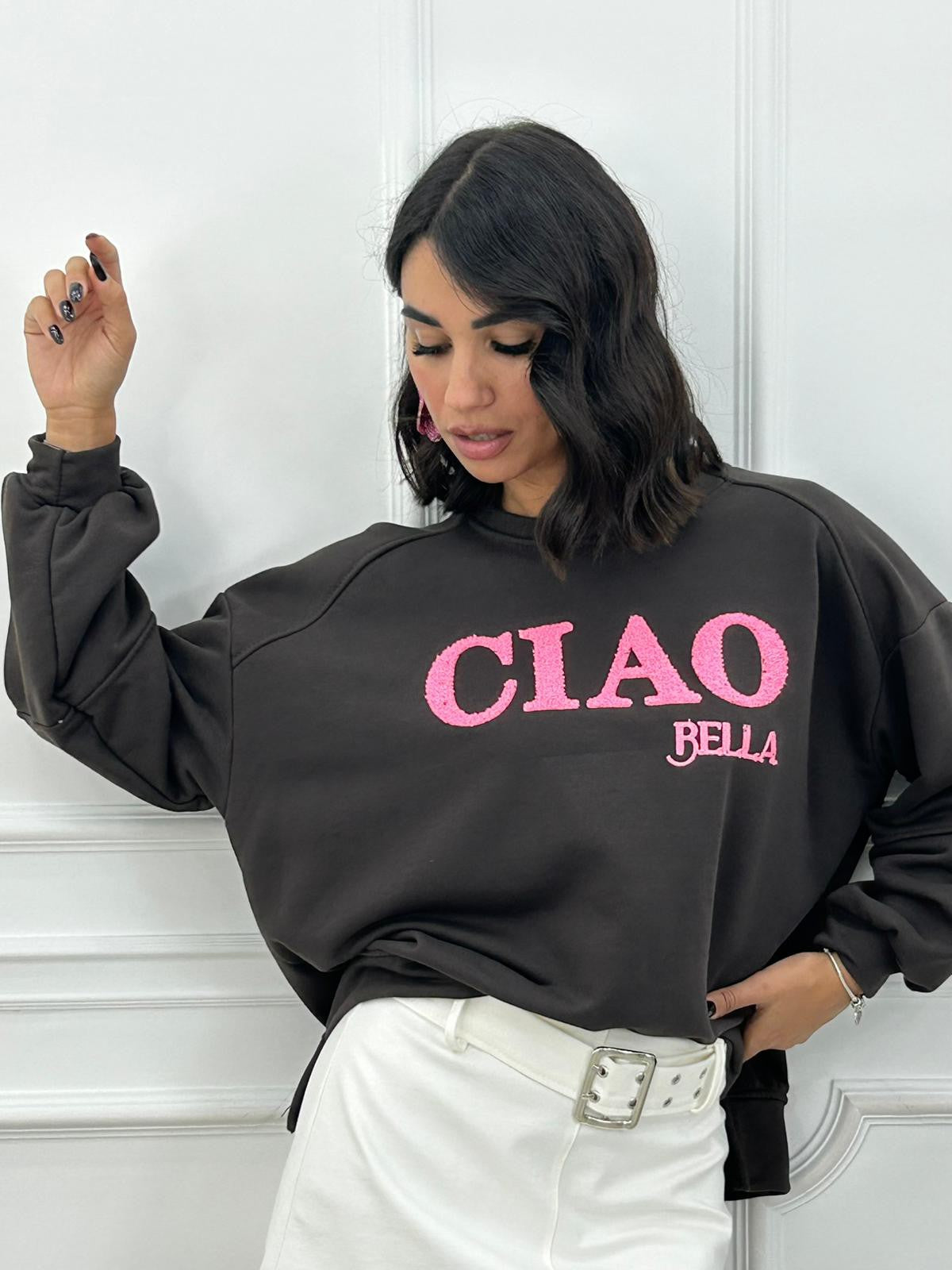 Sudadera Bella Vibes con Estampado de Letras