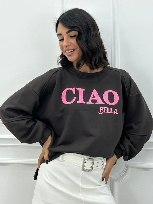 Sudadera Bella Vibes con Estampado de Letras