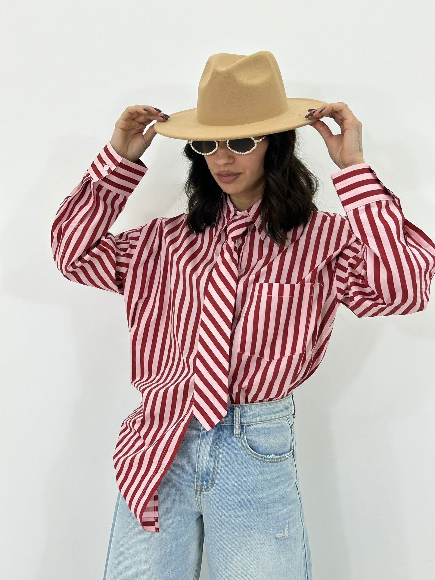 CAMICIA RIGHE BOW NEW P/E26