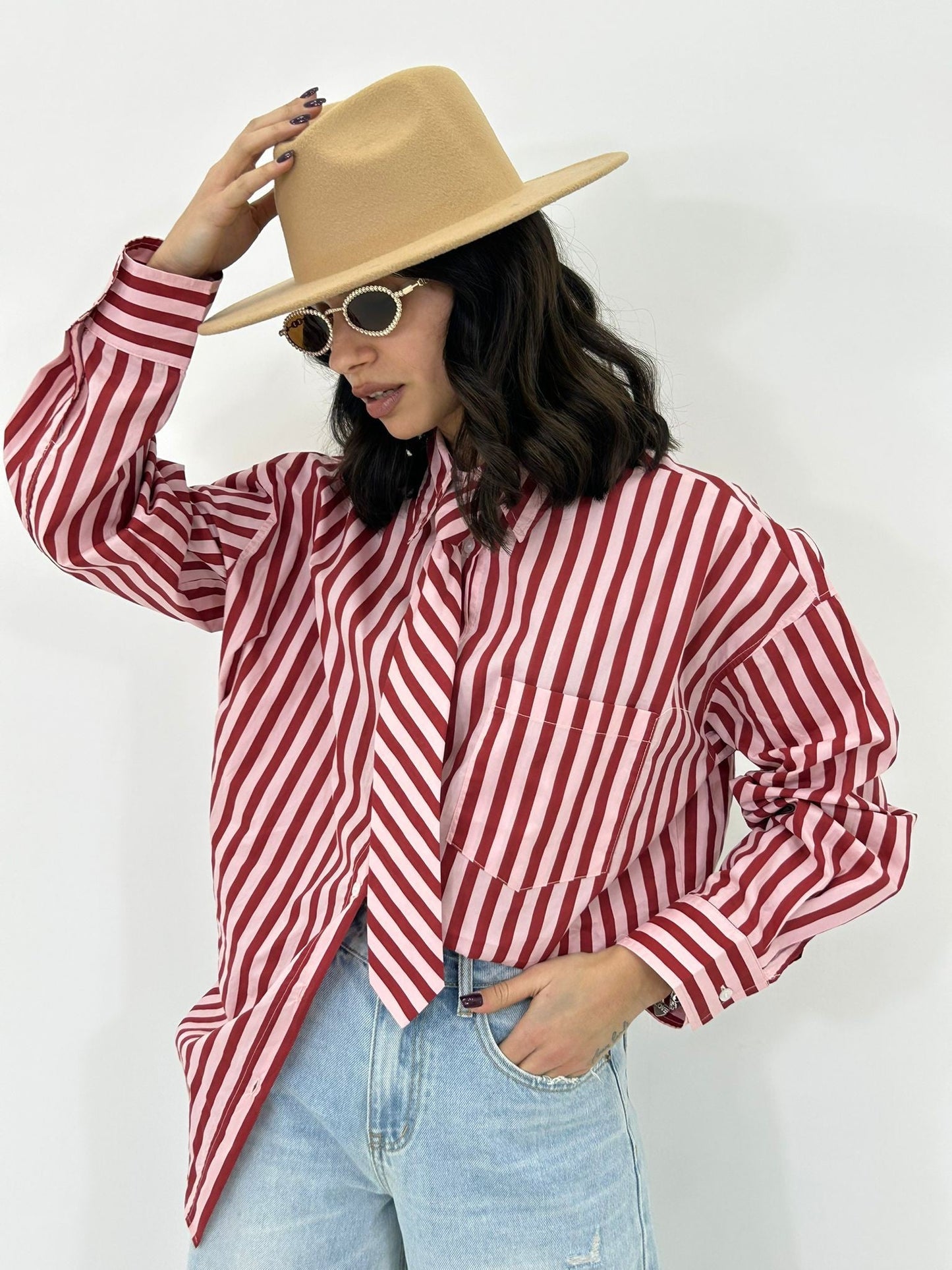 CAMICIA RIGHE BOW NEW P/E26
