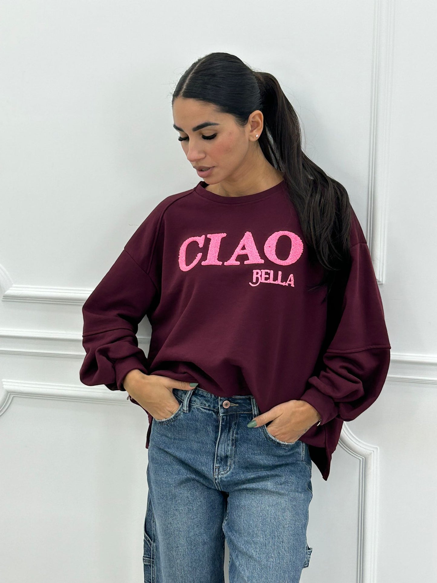 Sudadera Bella Vibes con Estampado de Letras
