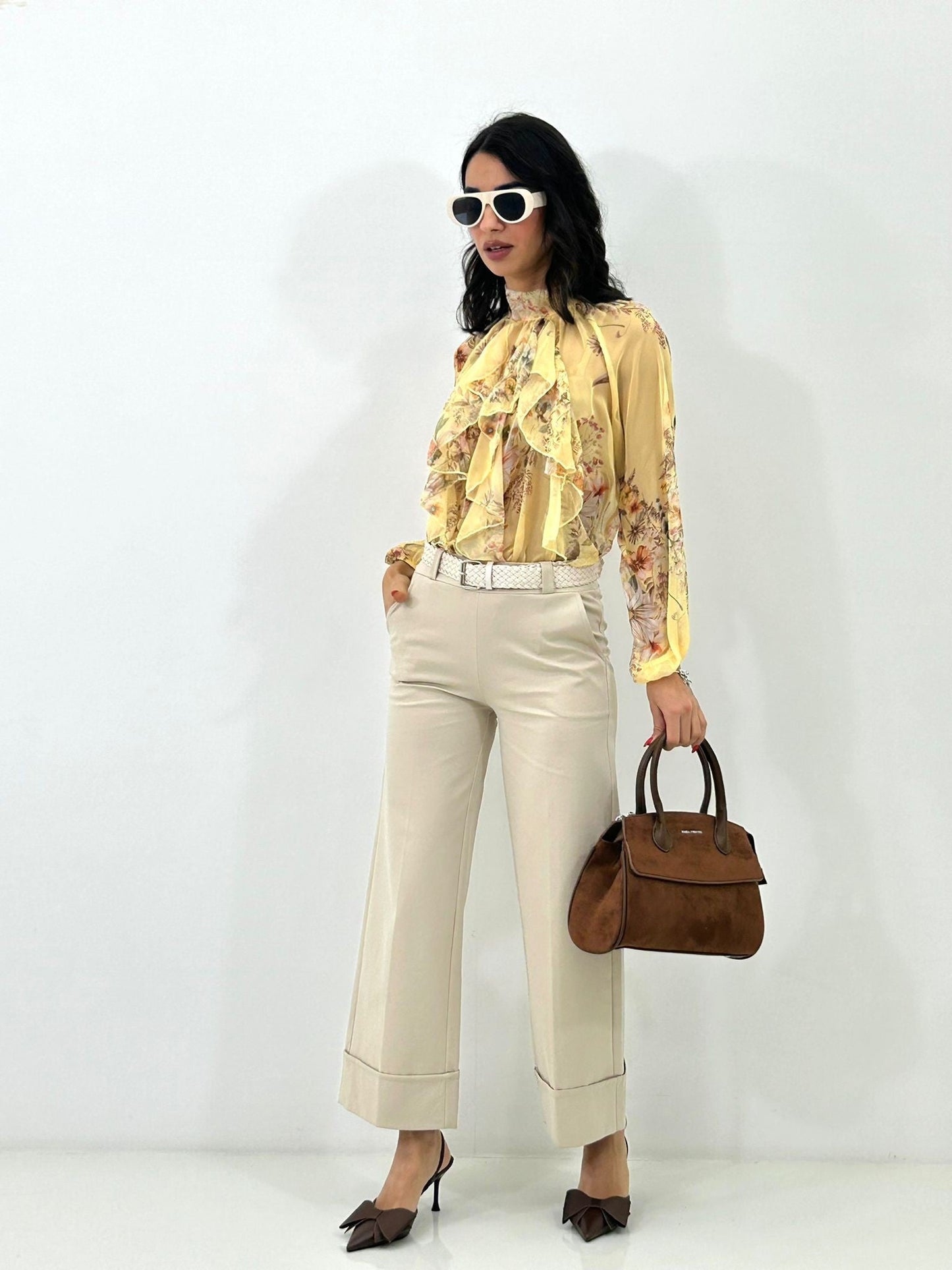 Pantalón Trendy con Vuelta, Cinturón y Bolsillos