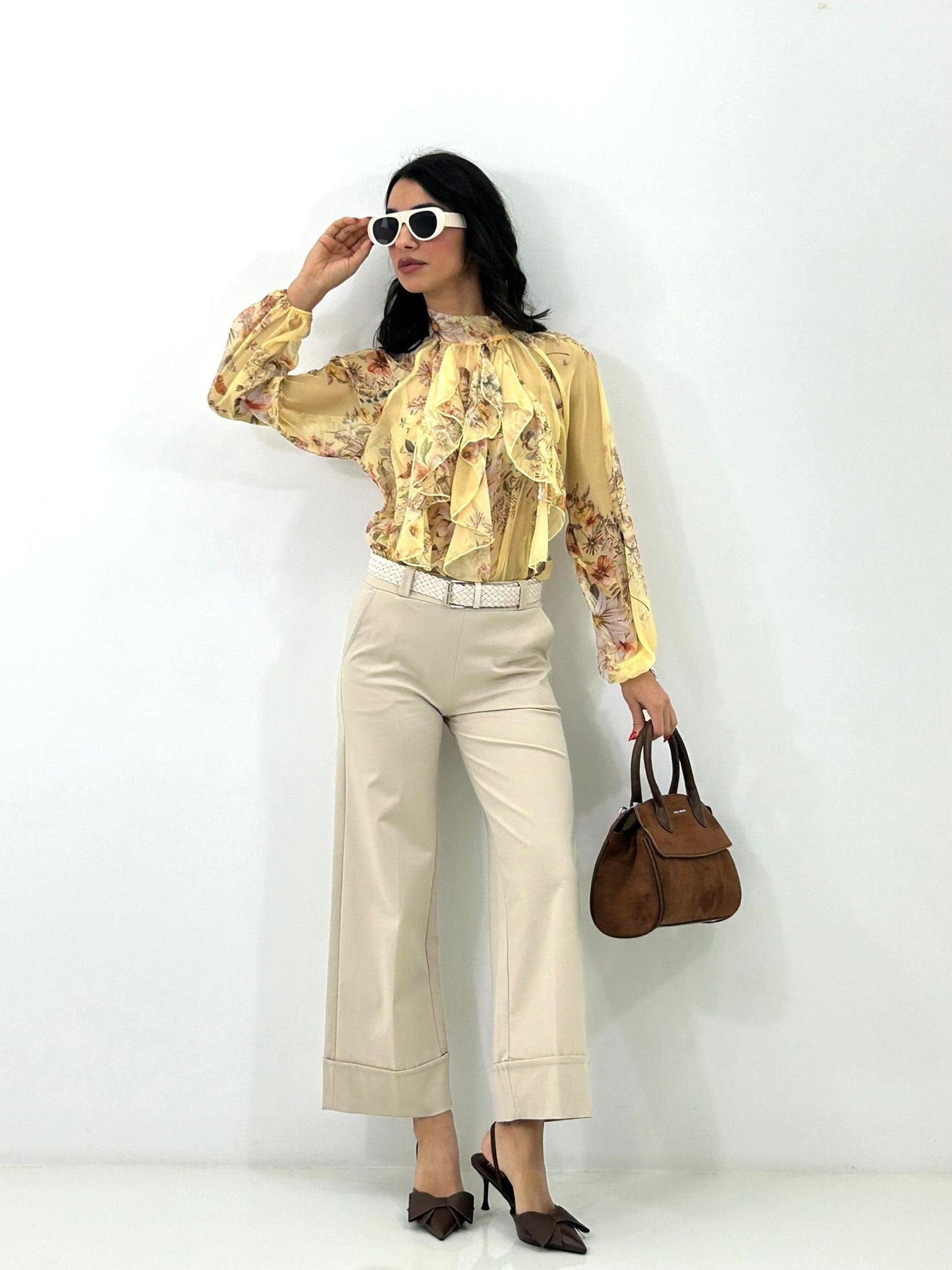 Pantalón Trendy con Vuelta, Cinturón y Bolsillos