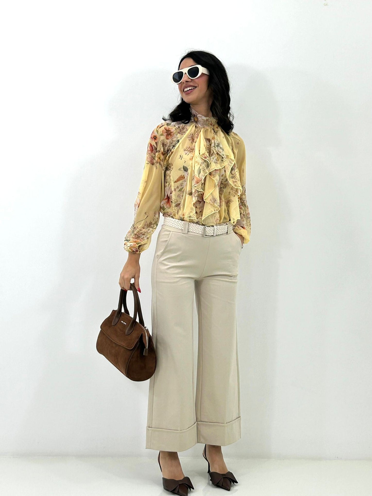 Pantalón Trendy con Vuelta, Cinturón y Bolsillos