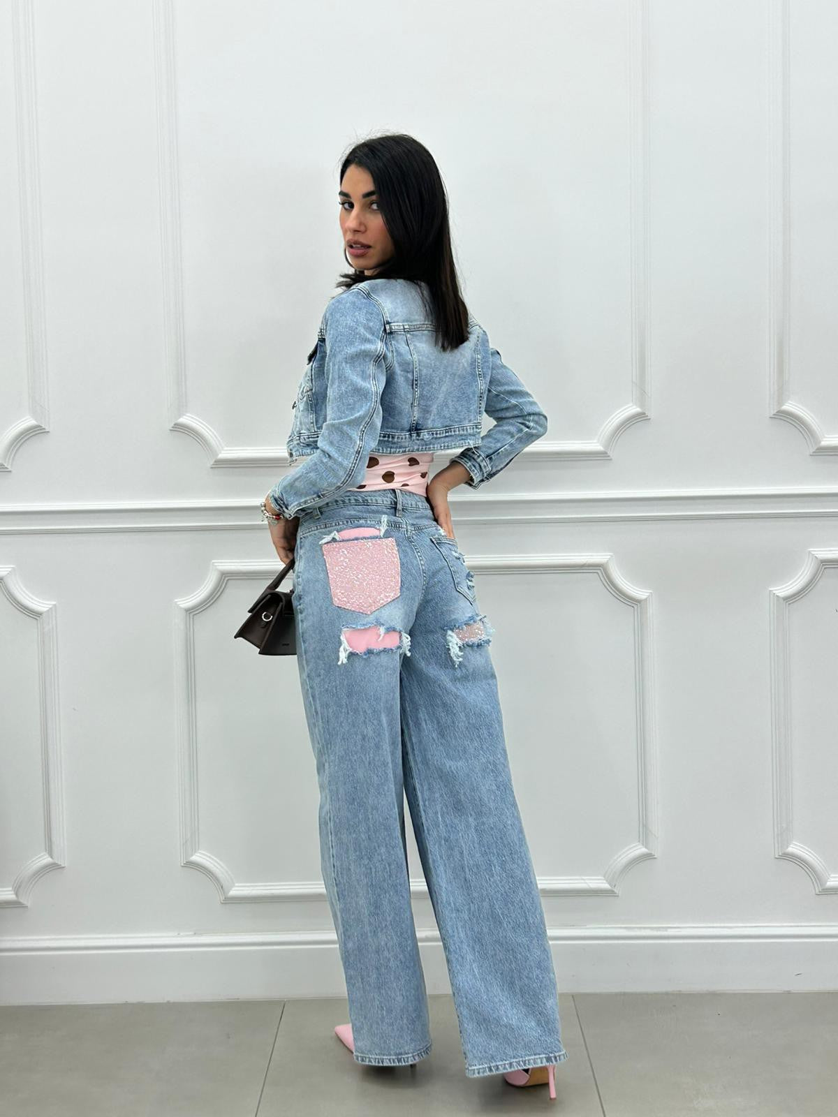 Vaqueros Palazzo Urban Diva con Apliques de Strass