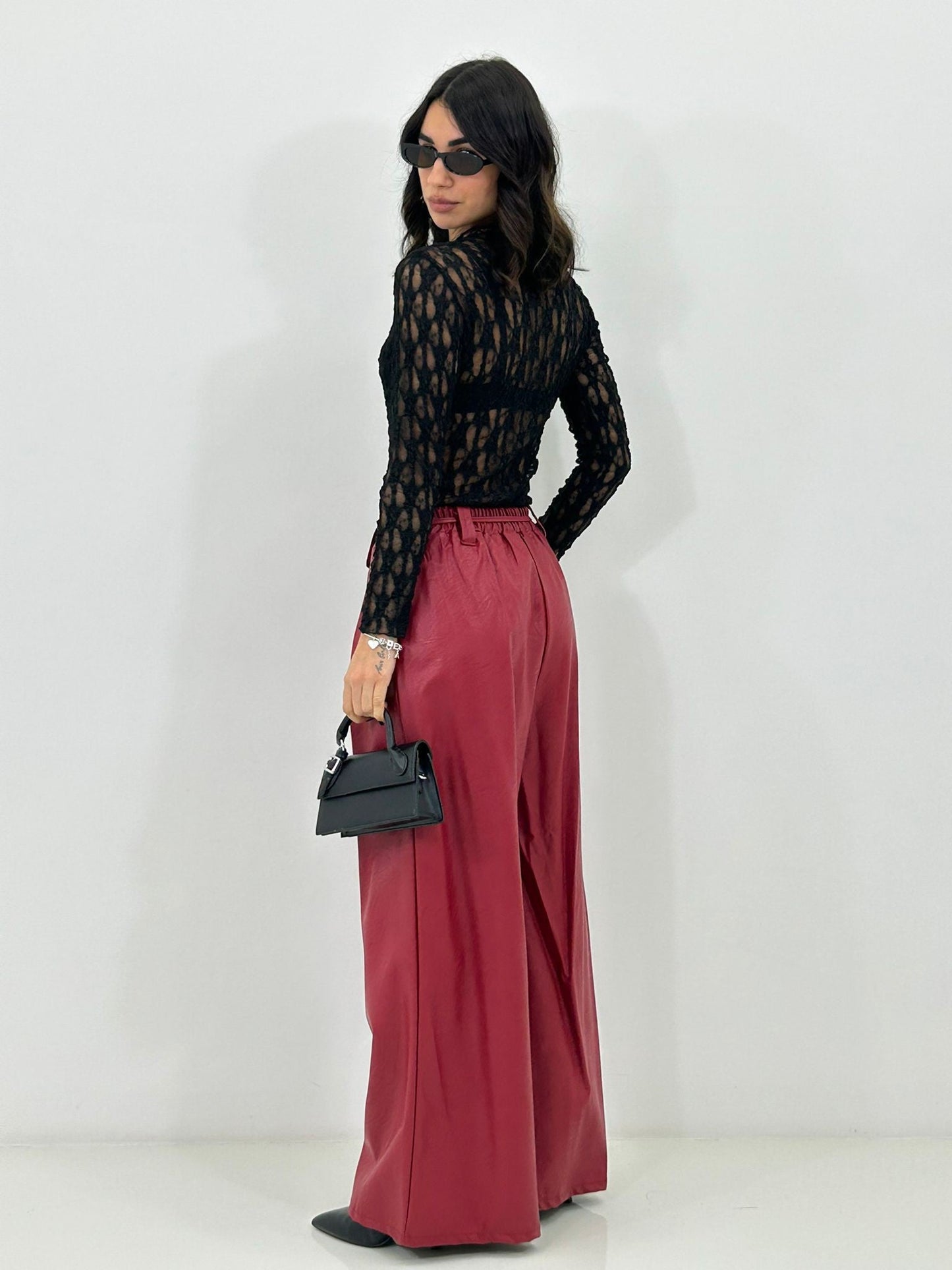 PANTALONE FLOWER BELT NEW P/E26