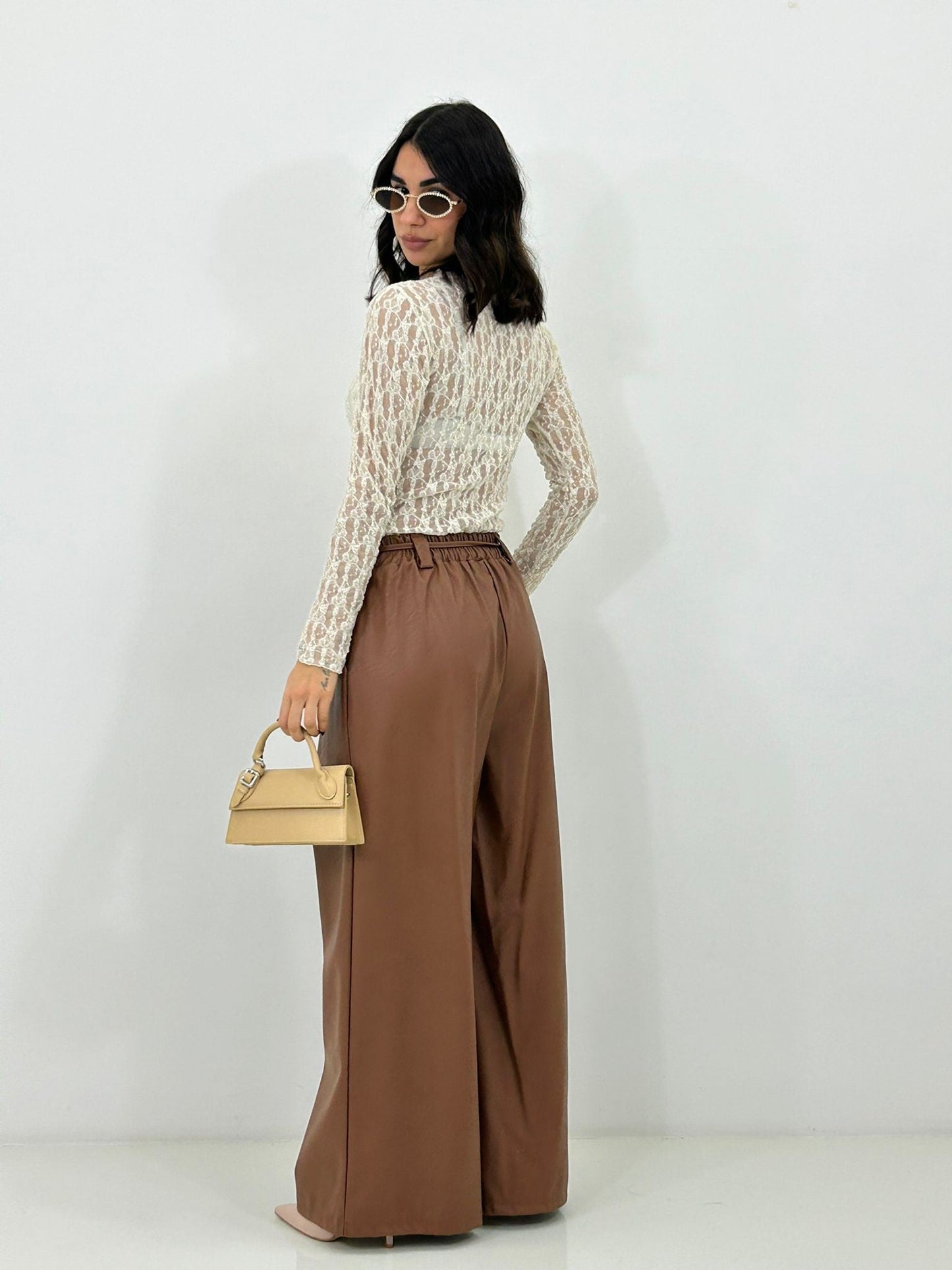 PANTALONE FLOWER BELT NEW P/E26